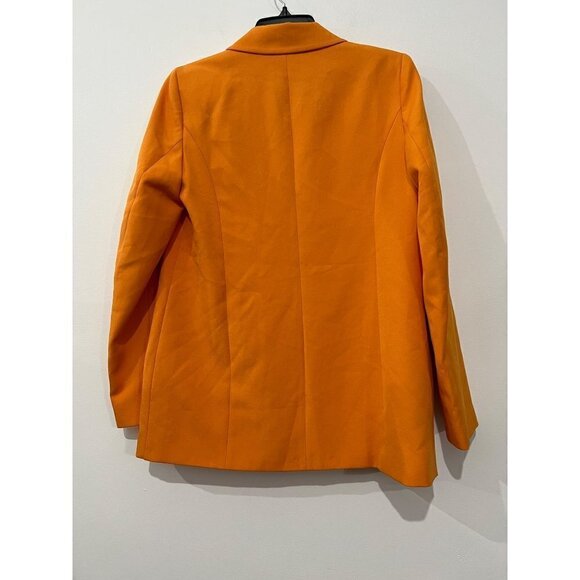 New River Island Size 10 Structured Double Breasted Blazer Orange Dopamine - Picture 8 of 14